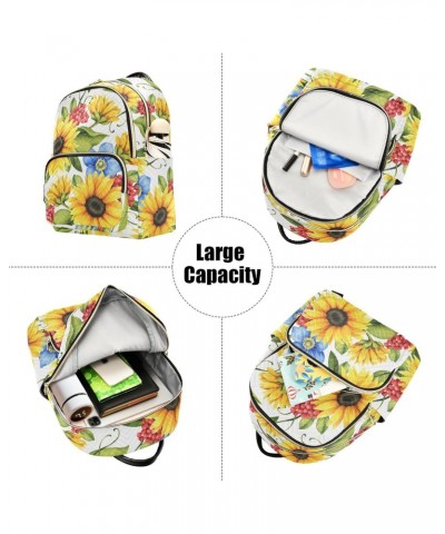 Sunflowers Fashion Backpack Purse for Women Multipurpose Casual Daypack with Multi Pockets & Secured Zipper Ladies Handbag fo...