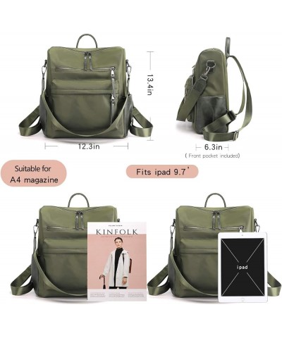 Women's Fashion Backpack Purse Multipurpose Design Convertible Satchel Handbags Shoulder Bag Travel bag Green Nylon $15.89 Ba...