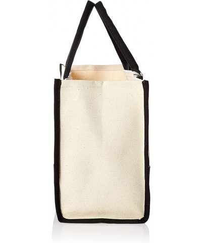 Classic Black and White Initial Canvas Tote Bags (D), 100% Cotton, 17" x 19" x 2 Classic Black and White Initial Canvas Tote ...