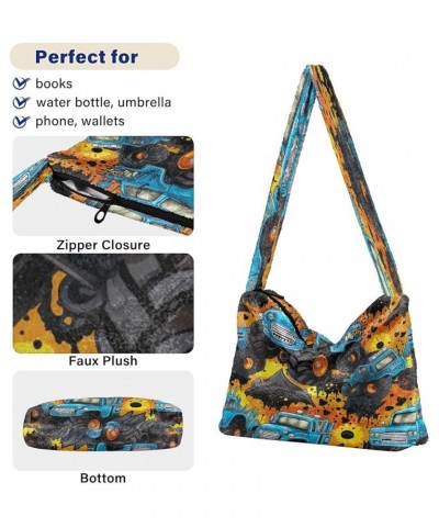 Cosmic Sky with Various Stars and Nebulas Plush Bag, Shoulder Hand Bag, Shoulder Handbags for Women Monster Trucks-4 $10.74 S...