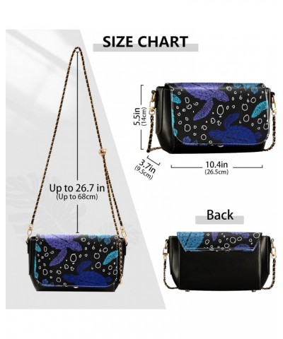 Dark Blue Turtles Crossbody Bags for Women Leather Purse Handbag Shoulder Bag for Daily Gifts Work $20.39 Shoulder Bags