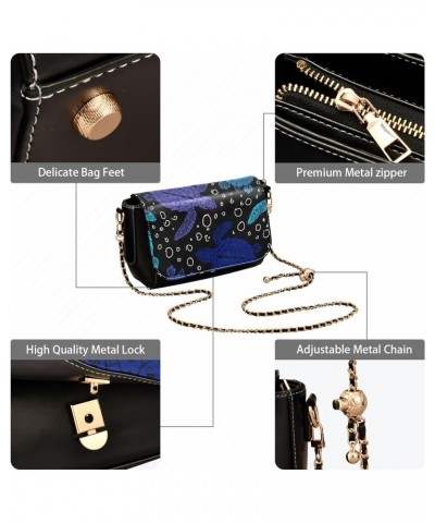 Dark Blue Turtles Crossbody Bags for Women Leather Purse Handbag Shoulder Bag for Daily Gifts Work $20.39 Shoulder Bags