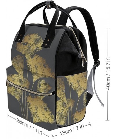 Funny Welsh Corgi Backpack Work Business, Travel Rucksack Daypack for Adults Women, Handbag,Black Ginkgo Biloba Branch Leaves...