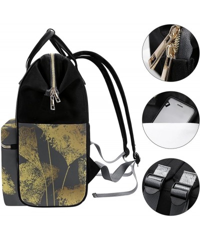 Funny Welsh Corgi Backpack Work Business, Travel Rucksack Daypack for Adults Women, Handbag,Black Ginkgo Biloba Branch Leaves...