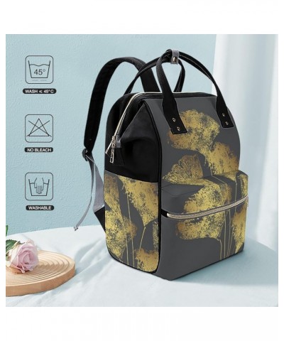 Funny Welsh Corgi Backpack Work Business, Travel Rucksack Daypack for Adults Women, Handbag,Black Ginkgo Biloba Branch Leaves...