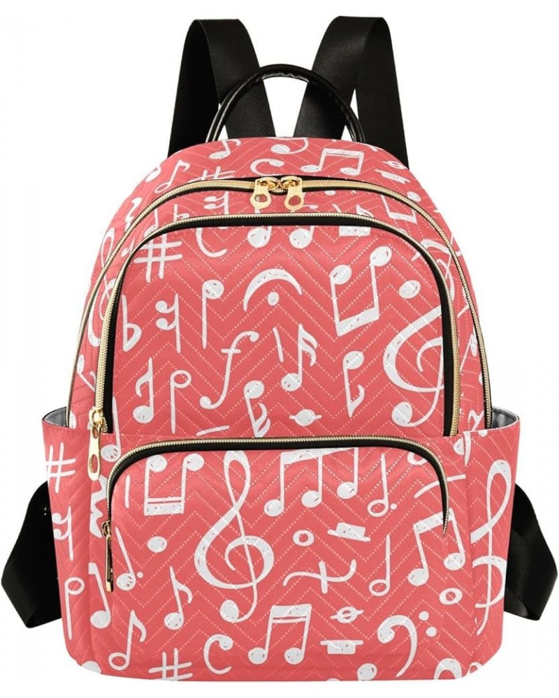 Doodle Music Notes Pink Small Backpack Purse for Women Travel Bag Fashion Daypack Back Pack Shoulder Bag Multicolor Small $14...