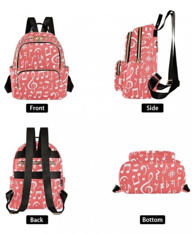 Doodle Music Notes Pink Small Backpack Purse for Women Travel Bag Fashion Daypack Back Pack Shoulder Bag Multicolor Small $14...