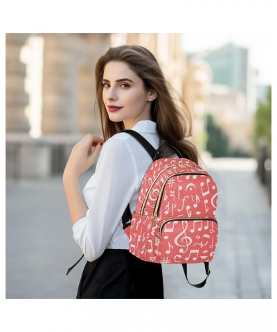 Doodle Music Notes Pink Small Backpack Purse for Women Travel Bag Fashion Daypack Back Pack Shoulder Bag Multicolor Small $14...