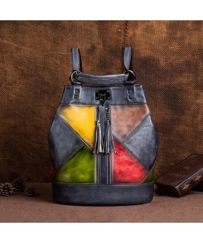 Genuine Leather Backpack Purse for Women Handbags Shoulder Bag Crossbody Tote Travel Bucket Bag Embossed (Brown) Multicolor $...