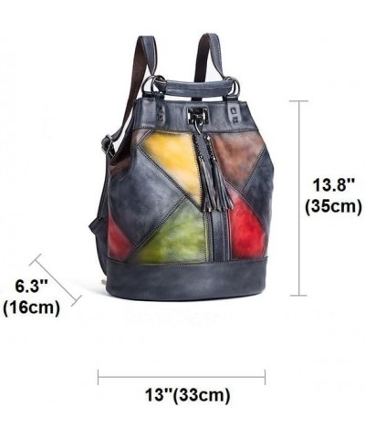 Genuine Leather Backpack Purse for Women Handbags Shoulder Bag Crossbody Tote Travel Bucket Bag Embossed (Brown) Multicolor $...