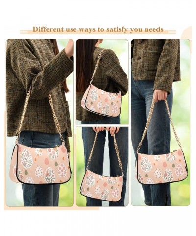 Shoulder Bag Handbags Womens Tote Chain Bag Easter Eggs Flowers Satchel Bags for Women $15.89 Satchels