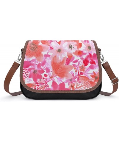 Printed Shoulder Crossbody Bag Leather Hobo Bags Medium Ladies Top Handles Satchels Fruits Pattern Color1 $24.95 Hobo Bags