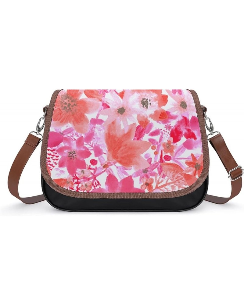 Printed Shoulder Crossbody Bag Leather Hobo Bags Medium Ladies Top Handles Satchels Fruits Pattern Color1 $24.95 Hobo Bags