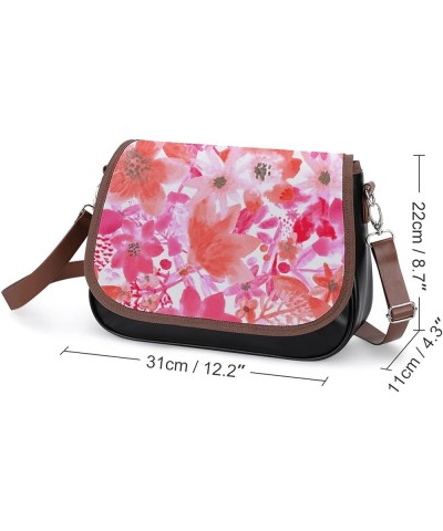 Printed Shoulder Crossbody Bag Leather Hobo Bags Medium Ladies Top Handles Satchels Fruits Pattern Color1 $24.95 Hobo Bags