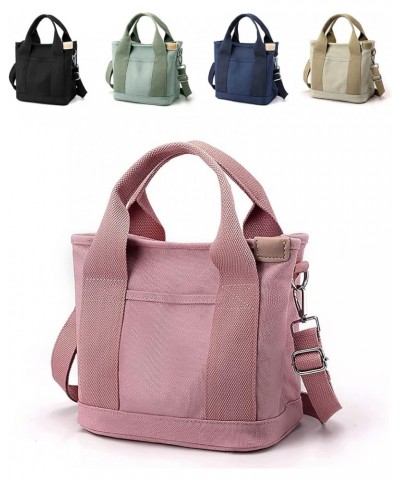 Women's large -capacity multi -pocket handbags canvas handbag Tote Bag retro hobo cross -body bag wallet handbag Pink $16.23 ...