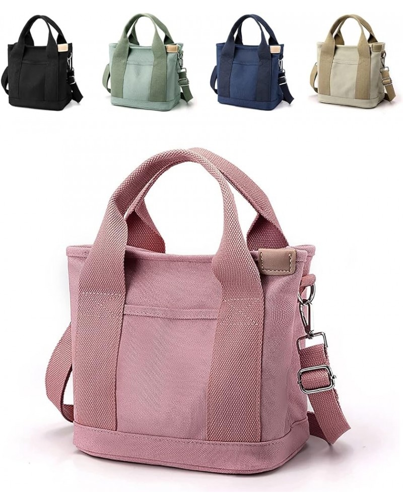 Women's large -capacity multi -pocket handbags canvas handbag Tote Bag retro hobo cross -body bag wallet handbag Pink $16.23 ...