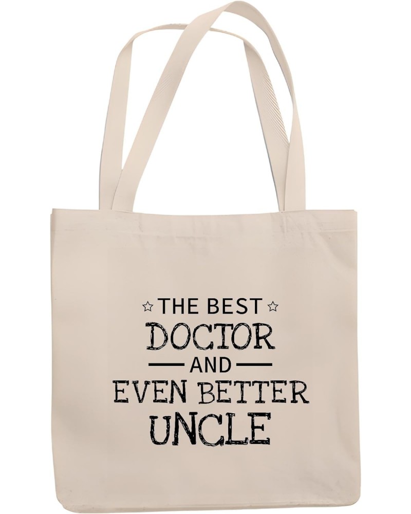 Doctor even better Uncle on family day Natural White Multicolor Canvas Tote Bag 661 $15.30 Totes