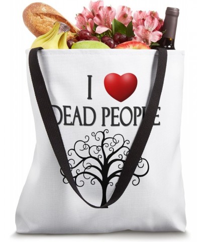 I Heart (Love) Dead People Genealogy Family History Tote Bag $12.25 Totes