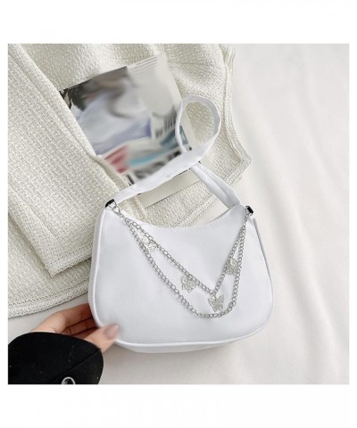 Small Shoulder Purses for Women Women Small Shoulder Underarm Nylon Ladies Chain Pure Color Zipper Mini Purse Handbag (Color ...