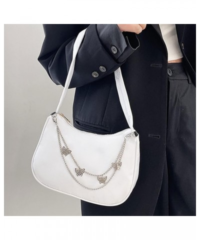 Small Shoulder Purses for Women Women Small Shoulder Underarm Nylon Ladies Chain Pure Color Zipper Mini Purse Handbag (Color ...