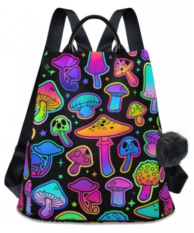 Women Fashion Backpack Cartoon Mushroom Luminous print, Anti Theft Casual Daypack Shoulder Bag Purse for Travel Work 15 inche...