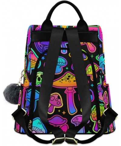 Women Fashion Backpack Cartoon Mushroom Luminous print, Anti Theft Casual Daypack Shoulder Bag Purse for Travel Work 15 inche...