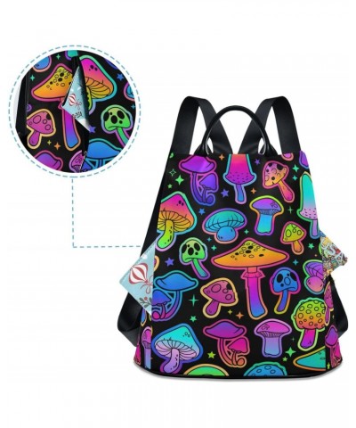 Women Fashion Backpack Cartoon Mushroom Luminous print, Anti Theft Casual Daypack Shoulder Bag Purse for Travel Work 15 inche...