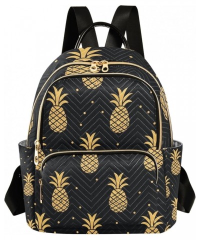 Small Backpack Purse for Women, Gold Pineapples Travel Bag Casual Daypack Shoulder Bag Medium $16.92 Backpacks