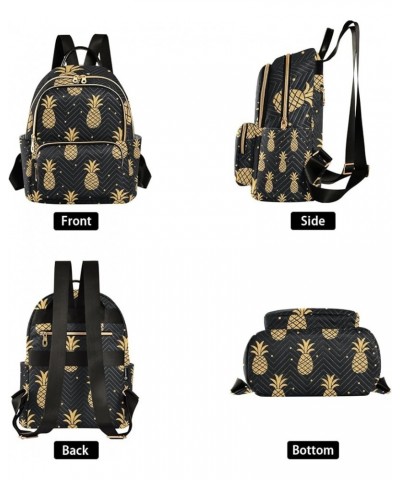 Small Backpack Purse for Women, Gold Pineapples Travel Bag Casual Daypack Shoulder Bag Medium $16.92 Backpacks