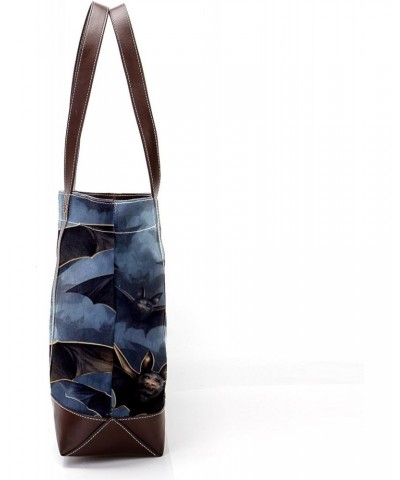 Bat Canvas Leather Mix Hand-Held Bag, 13.3x4.7x12.2 in, Stylish Women's Fashion Shoulder Bag $20.16 Shoulder Bags