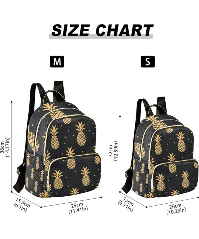 Small Backpack Purse for Women, Gold Pineapples Travel Bag Casual Daypack Shoulder Bag Medium $16.92 Backpacks