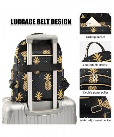 Small Backpack Purse for Women, Gold Pineapples Travel Bag Casual Daypack Shoulder Bag Medium $16.92 Backpacks