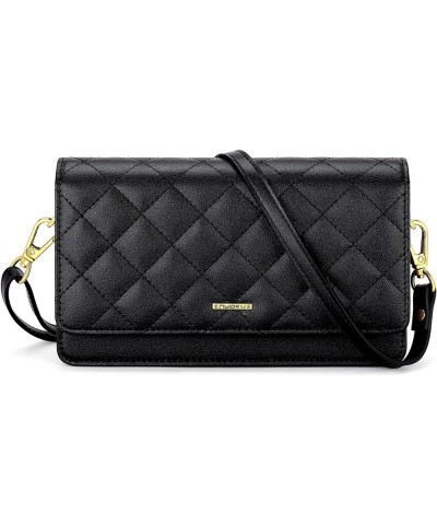 Crossbody Bag for Women Cellphone Little Purse with Credit Card Slots Lightweight Leather Wristlet Wallet 8 - Checkered Black...