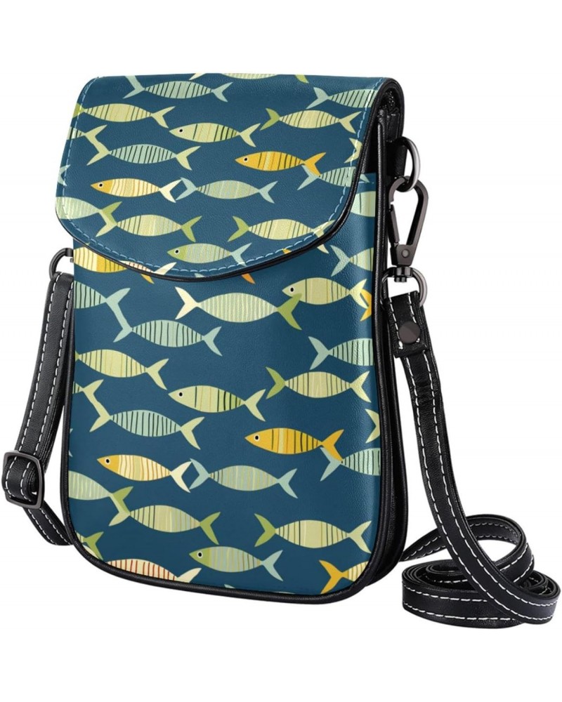 Crossbody Bags for Women,Crossbody Bag Men,Small Sling Bag,Abstract Ocean Fish Sea,Crossbody Purse $14.61 Crossbody Bags