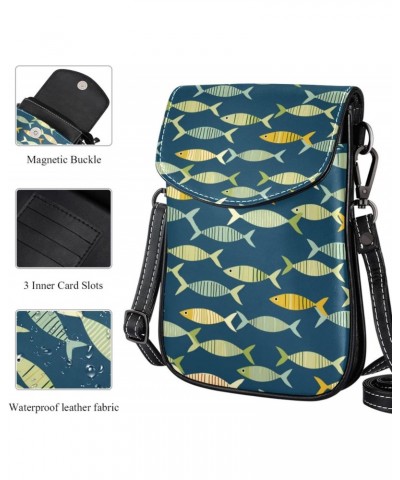 Crossbody Bags for Women,Crossbody Bag Men,Small Sling Bag,Abstract Ocean Fish Sea,Crossbody Purse $14.61 Crossbody Bags