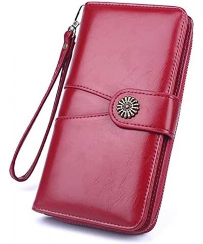 Wallet Women's Card Bag Large Capacity Mobile Phone Bag Stitching Coin Bag Hand Bag (Color : C) B $38.03 Wallets