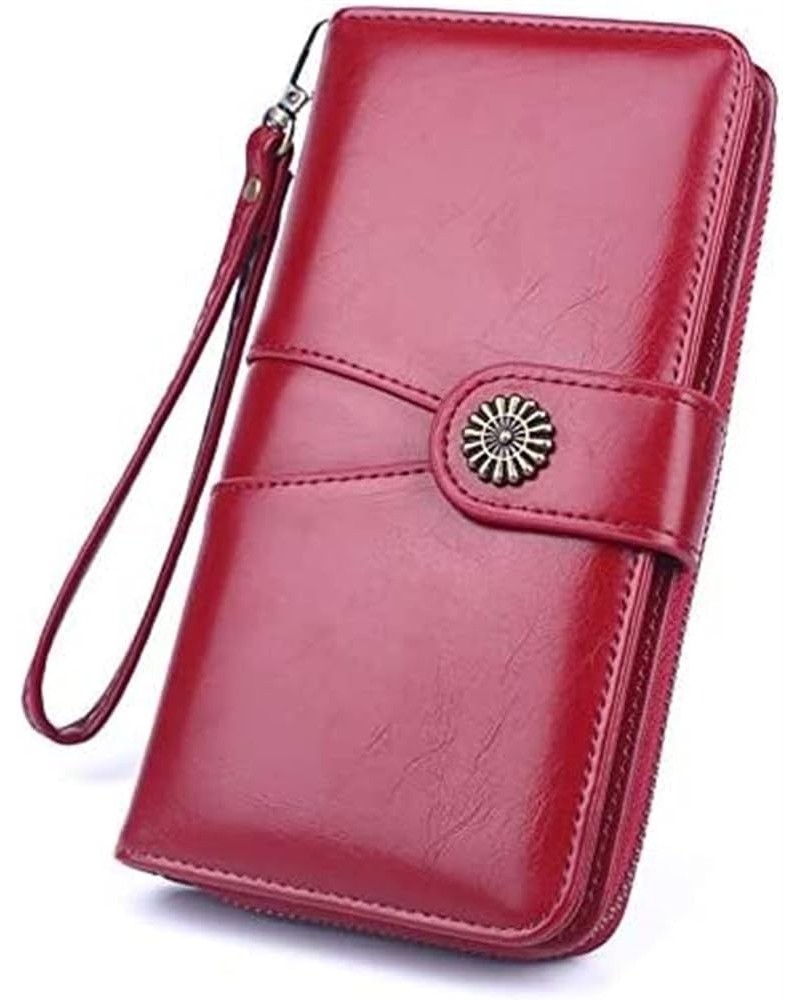 Wallet Women's Card Bag Large Capacity Mobile Phone Bag Stitching Coin Bag Hand Bag (Color : C) B $38.03 Wallets