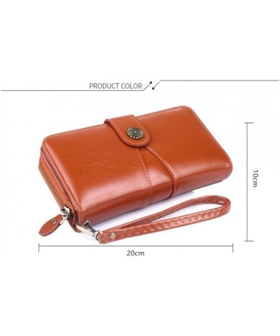 Wallet Women's Card Bag Large Capacity Mobile Phone Bag Stitching Coin Bag Hand Bag (Color : C) B $38.03 Wallets