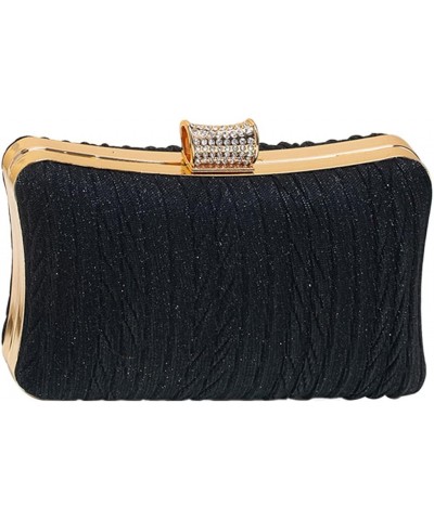 Women Glitter Clutch Bag Sequin Evening Bag Bridal Wedding Purse Women Charming Handbag Black $15.99 Evening Bags