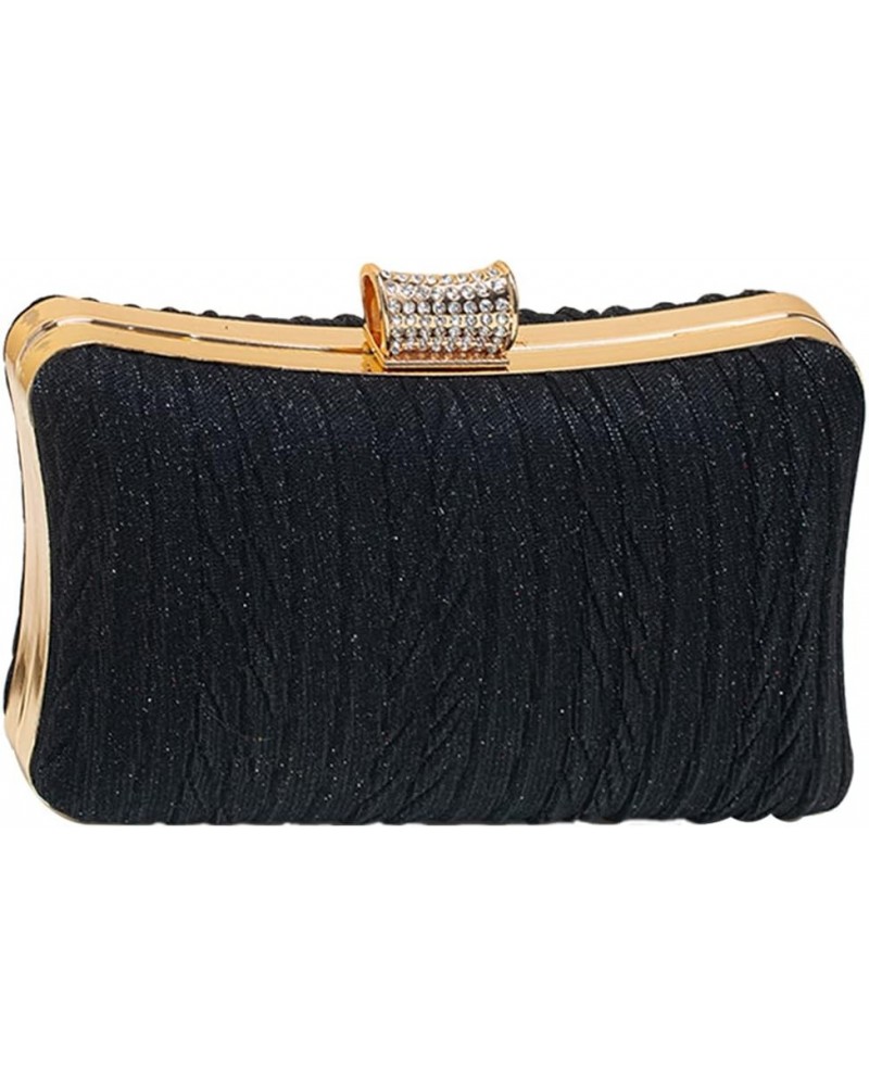 Women Glitter Clutch Bag Sequin Evening Bag Bridal Wedding Purse Women Charming Handbag Black $15.99 Evening Bags