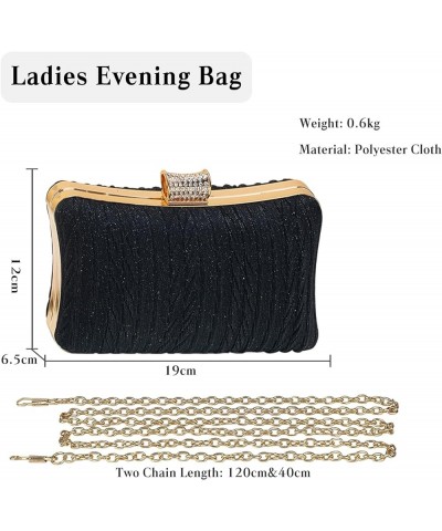 Women Glitter Clutch Bag Sequin Evening Bag Bridal Wedding Purse Women Charming Handbag Black $15.99 Evening Bags