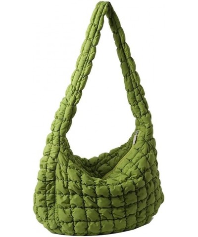 Quilted Puffer Tote Bags for Women Lightweight Quilted Padding Shoulder Bag Satchel Handbag Zip Puffer Bag Green L-green $14....