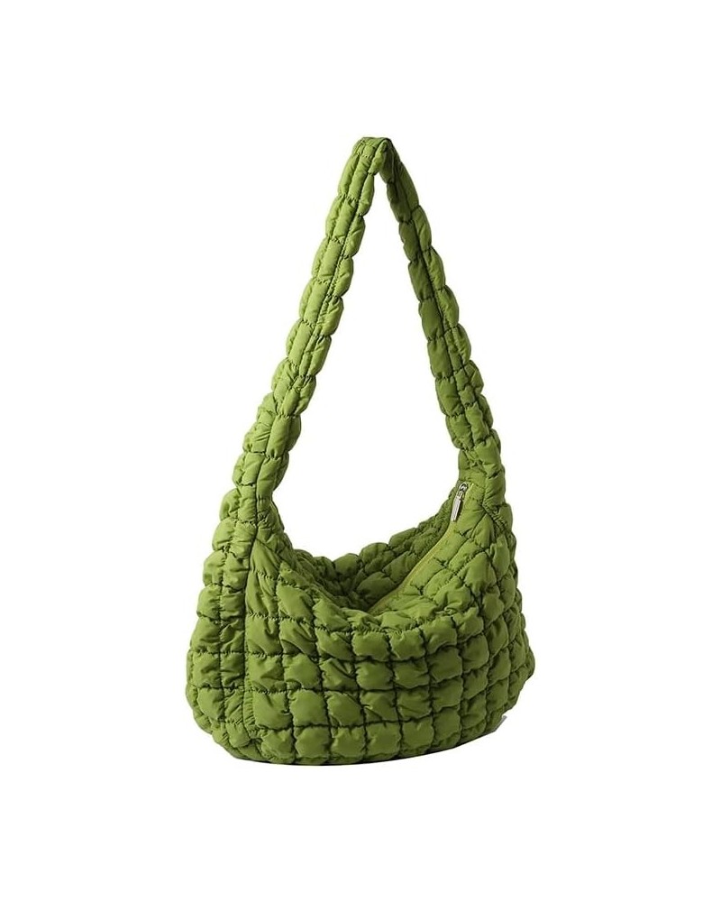 Quilted Puffer Tote Bags for Women Lightweight Quilted Padding Shoulder Bag Satchel Handbag Zip Puffer Bag Green L-green $14....