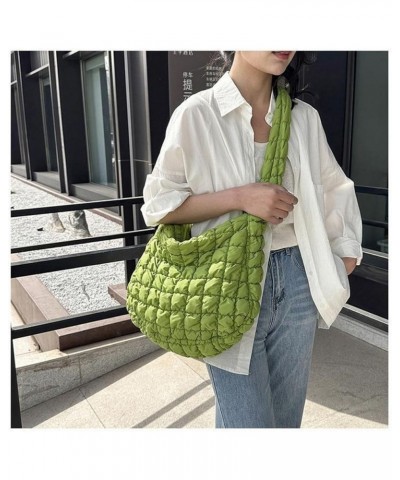 Quilted Puffer Tote Bags for Women Lightweight Quilted Padding Shoulder Bag Satchel Handbag Zip Puffer Bag Green L-green $14....