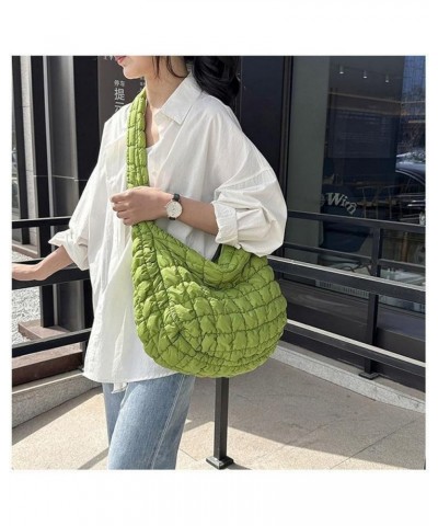 Quilted Puffer Tote Bags for Women Lightweight Quilted Padding Shoulder Bag Satchel Handbag Zip Puffer Bag Green L-green $14....