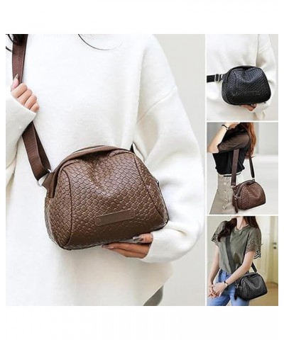 Hand Weaving Large Capacity Shell Bag, 2024 New Pu Leather Shoulder Bag, Casual Bag,Cross-Shoulder For Brown $13.72 Crossbody...