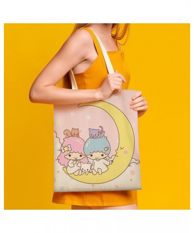 Print Casual L Ittle Tw in Stars Canvas Tote Handbag Women Reusable Grocery Bags Style-9 $11.04 Shoulder Bags