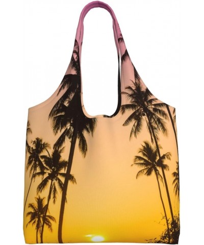 Palm Trees Single Shoulder Commuter Canvas Tote Bags For Women And Men Palm Trees 26 $10.11 Totes