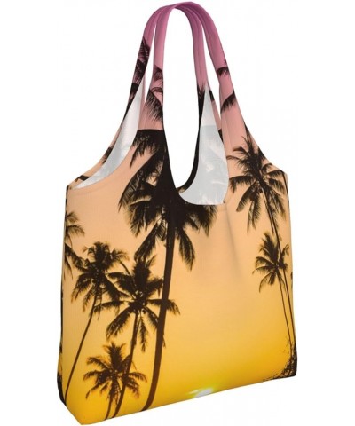 Palm Trees Single Shoulder Commuter Canvas Tote Bags For Women And Men Palm Trees 26 $10.11 Totes