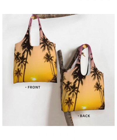 Palm Trees Single Shoulder Commuter Canvas Tote Bags For Women And Men Palm Trees 26 $10.11 Totes